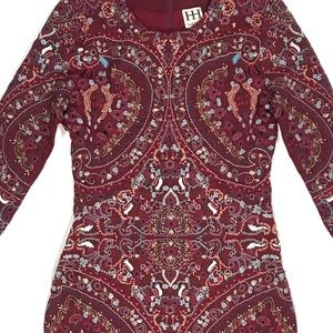 Haute Hippie Embroidered Paisley Sheath Dress